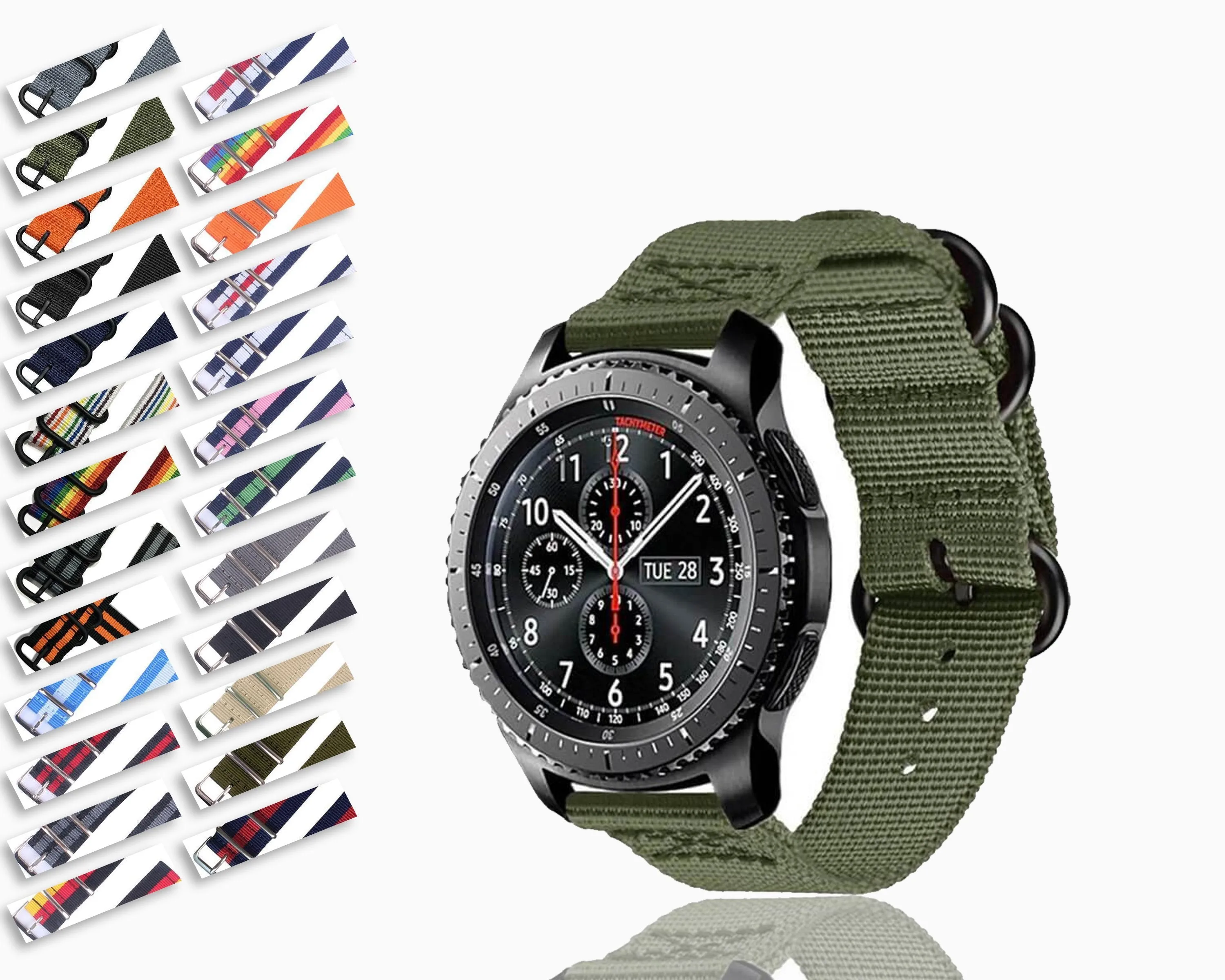18/20/22mm Nato strap for Samsung Galaxy watch 46mm/42mm/Active 2 band Gear S3 Frontier/watch GT 2/Amazfit Bip bracelet