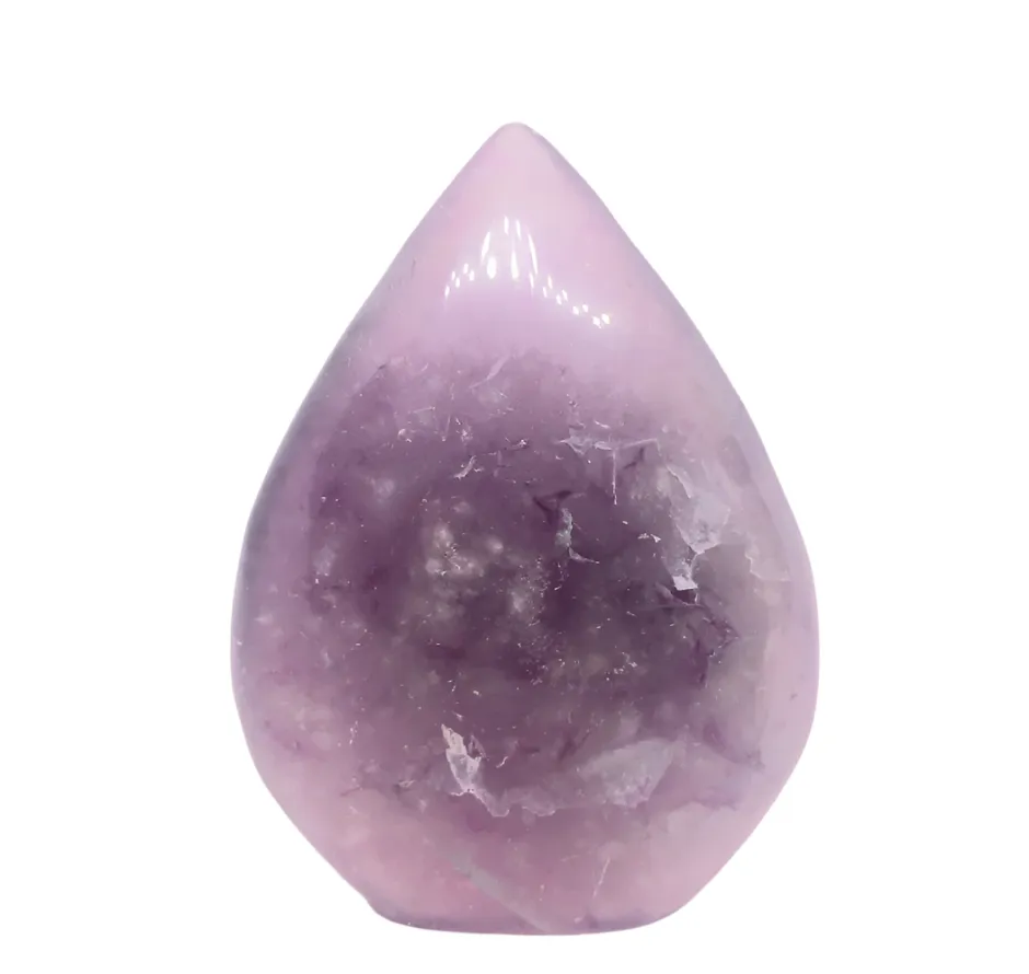 411G Purple Fluorite Crystal Teardrop Point