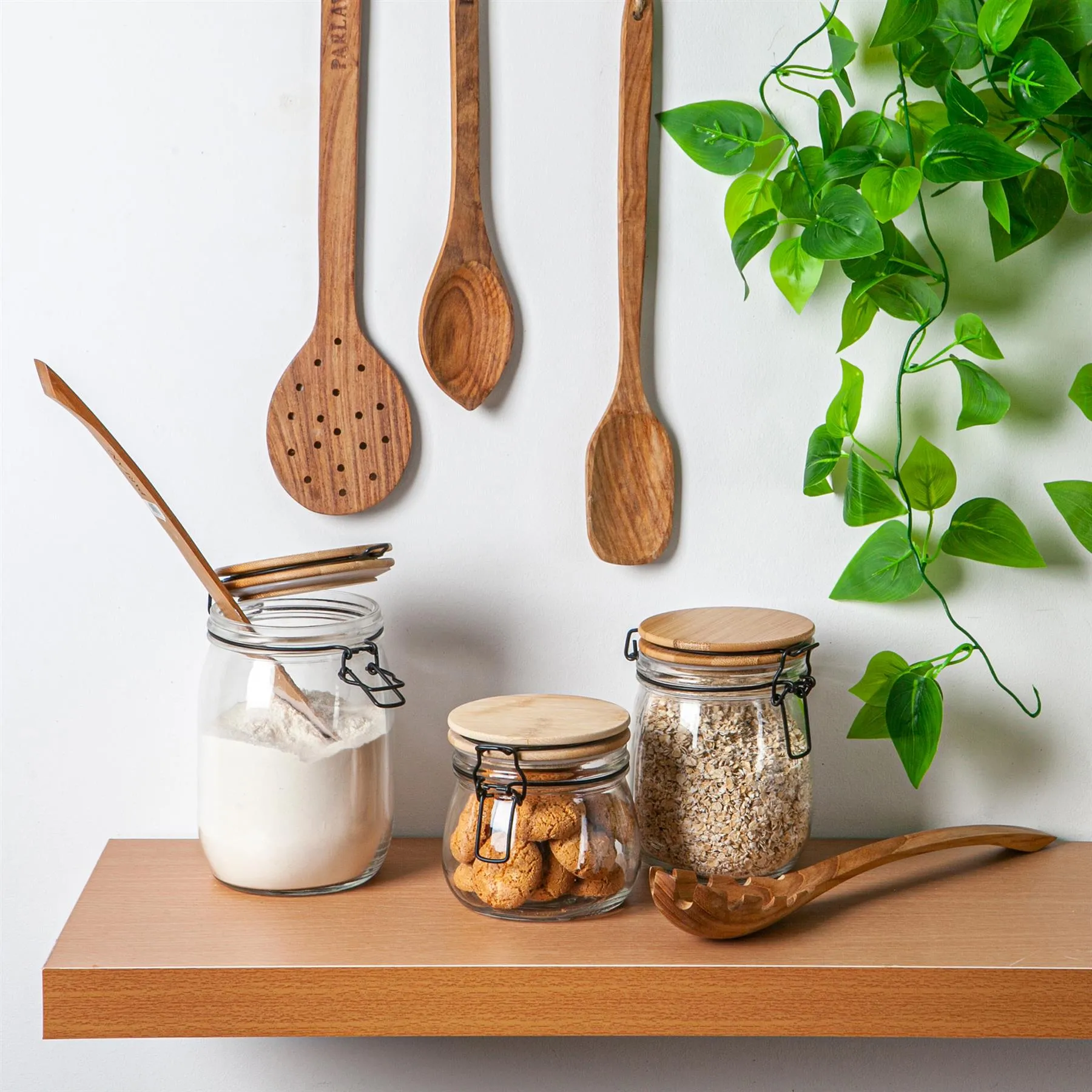 500ml Glass Storage Jar with Wooden Clip Lid - By Argon Tableware