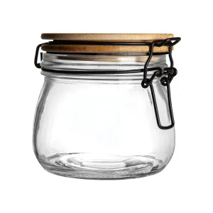 500ml Glass Storage Jar with Wooden Clip Lid - By Argon Tableware