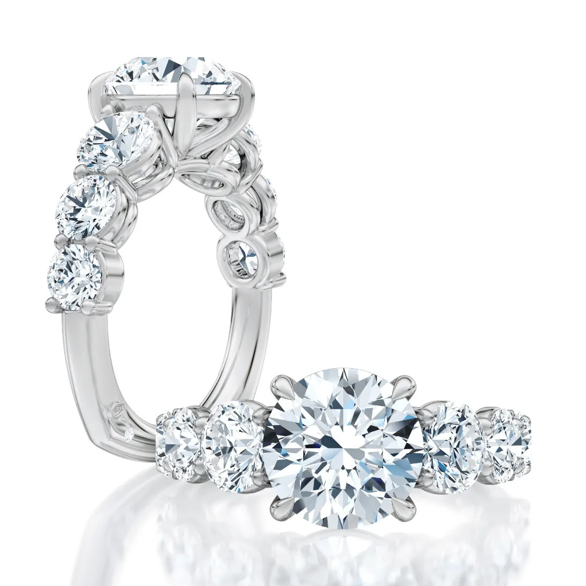 A. Jaffe Diamond Engagement Ring Setting in White Gold
