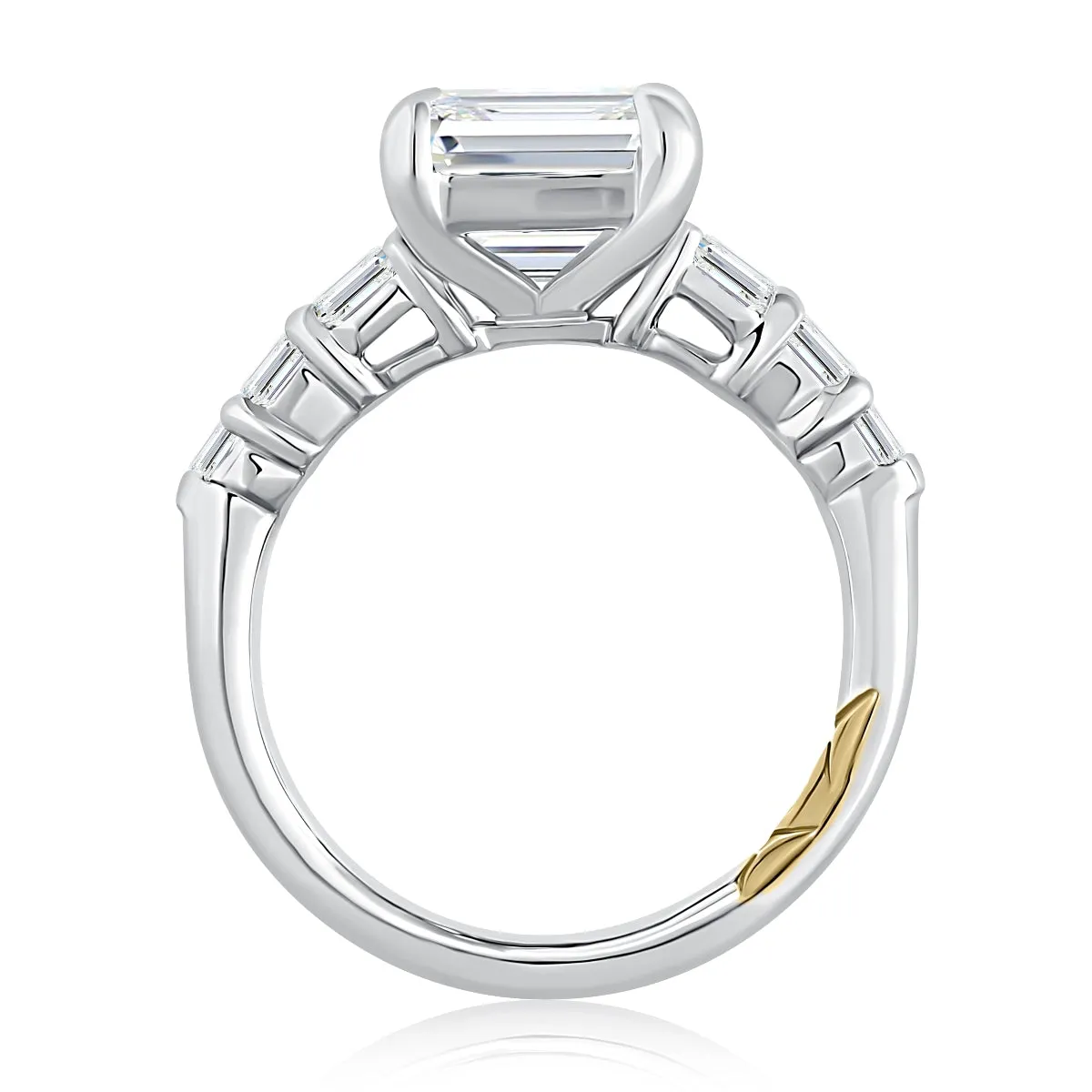 A. Jaffe Emerald Cut Engagement Ring Setting