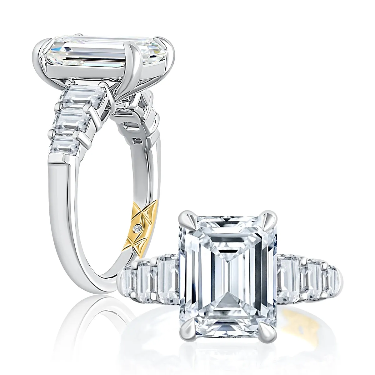 A. Jaffe Emerald Cut Engagement Ring Setting