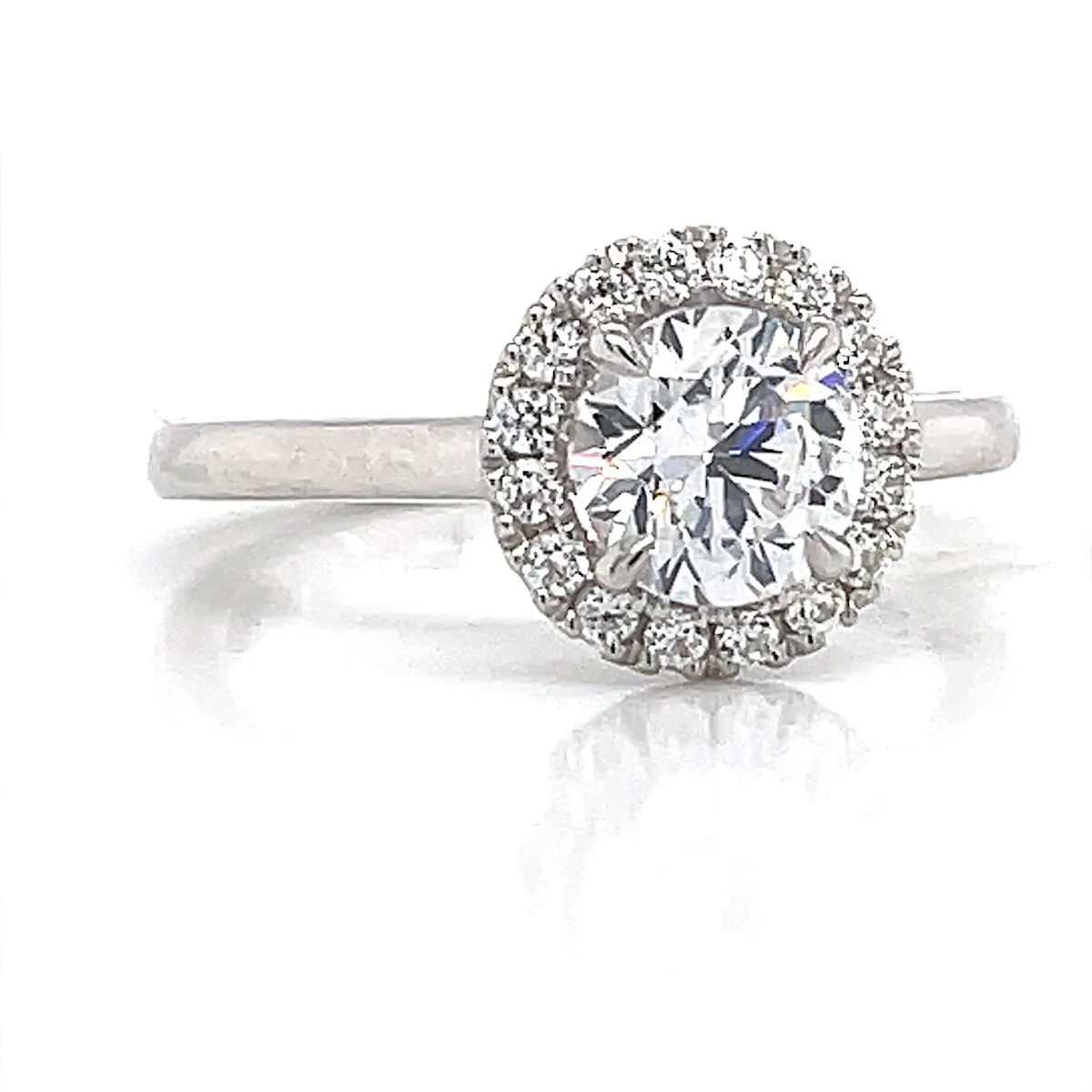 A. Jaffe Halo Diamond Engagement Ring Setting in White Gold