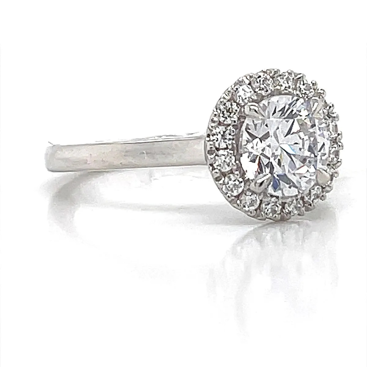 A. Jaffe Halo Diamond Engagement Ring Setting in White Gold