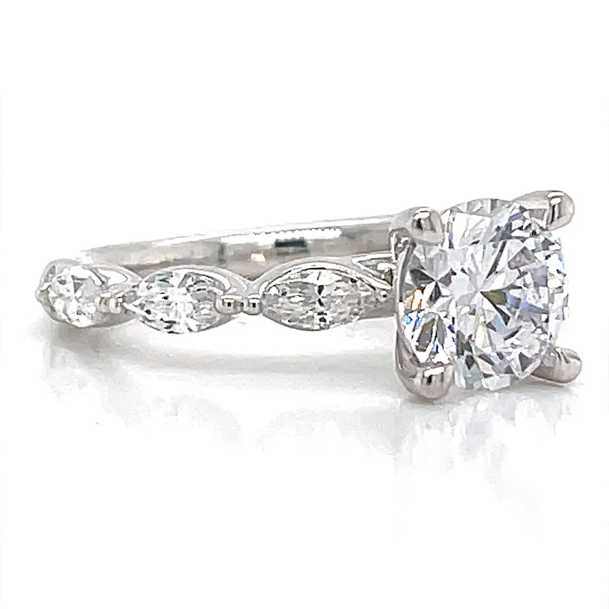 A. Jaffe Marquise Engagement Ring Setting in White Gold