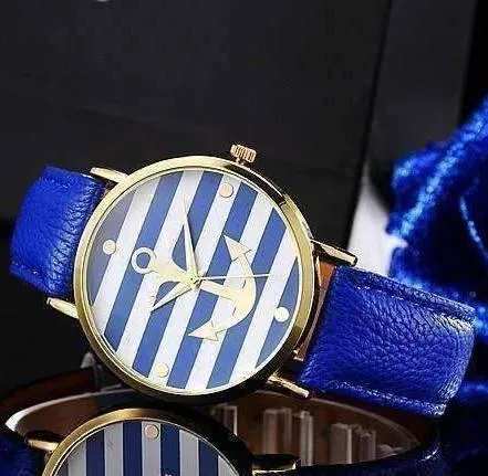 Ahoy!  Anchor Watch in Blue and White Stripes