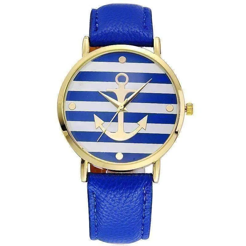 Ahoy!  Anchor Watch in Blue and White Stripes