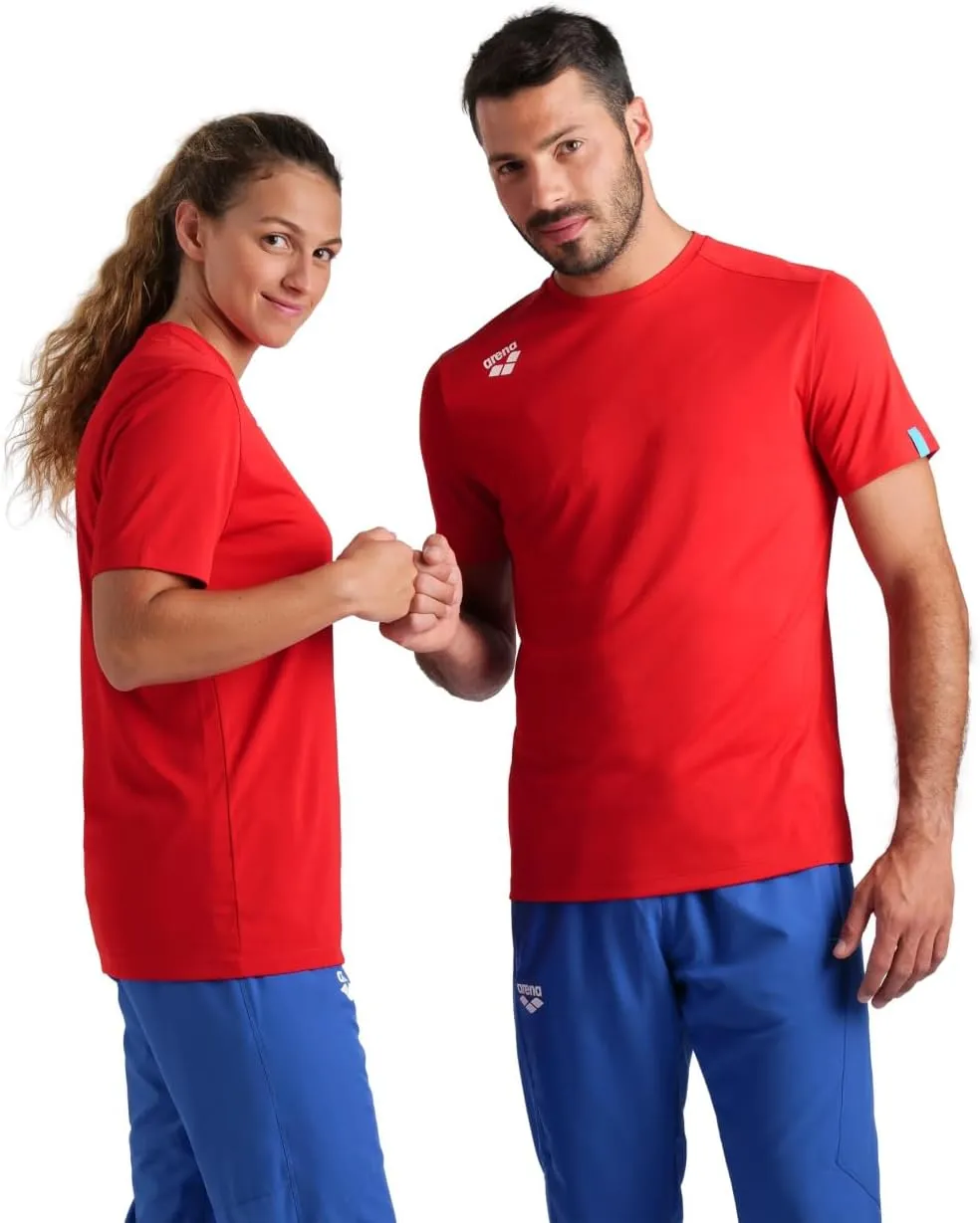 ARENA Team Unisex Solid T-Shirt Short Sleeve Crew Neck Regular Fit Workout Top Men's and Women's Quick Dry Active Tee