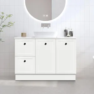 AUSTIN 1200mm Floor Standing Bathroom Vanity (Left Hand)   Luxe Stone Top