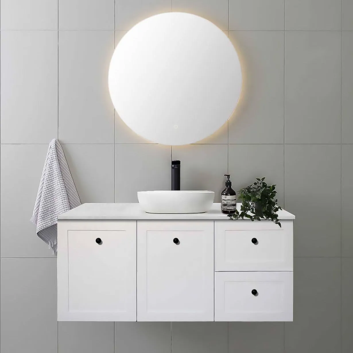 AUSTIN 1200mm Wall Hung Bathroom Vanity Right Hand Side