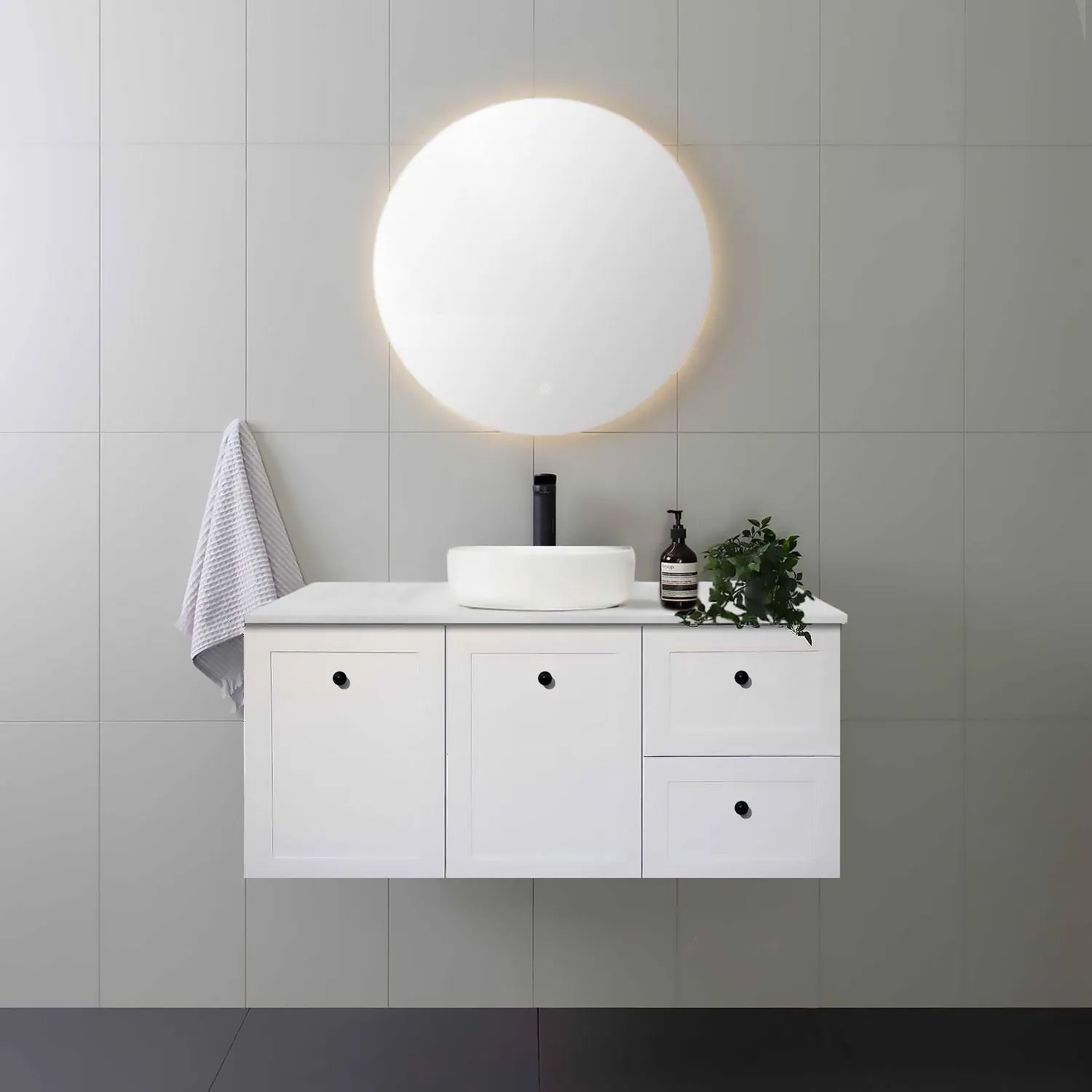 AUSTIN 1200mm Wall Hung Bathroom Vanity Right Hand Side