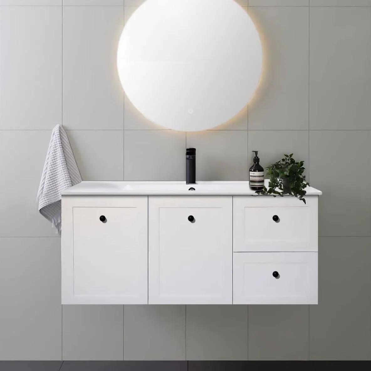 AUSTIN 1200mm Wall Hung Bathroom Vanity Right Hand Side