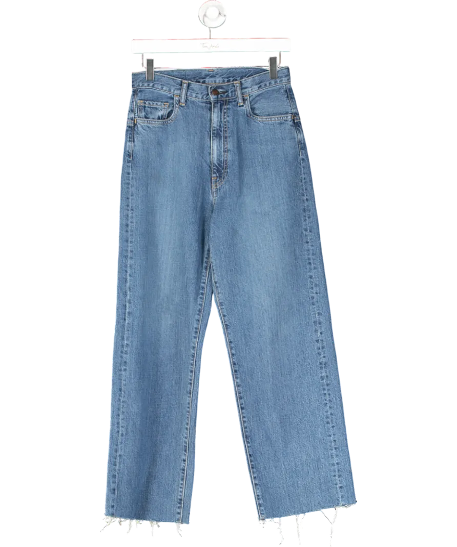 Bassike Blue High Rise Straight Leg Jeans W24