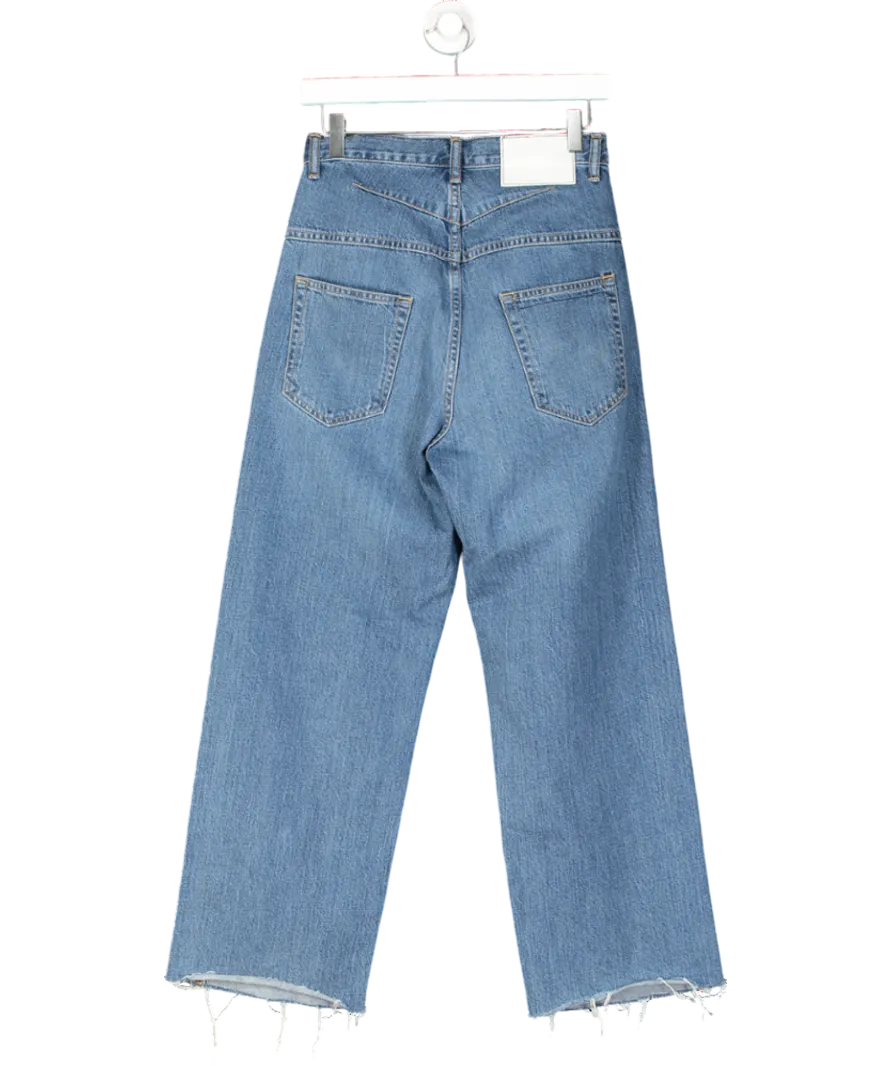 Bassike Blue High Rise Straight Leg Jeans W24