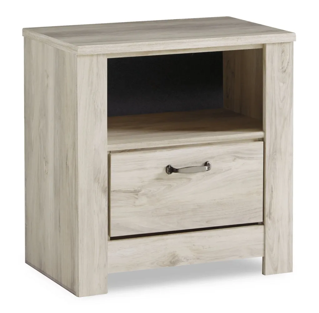 Bellaby King Platform Bed with 2 Storage Drawers with Mirrored Dresser, Chest and 2 Nightstands