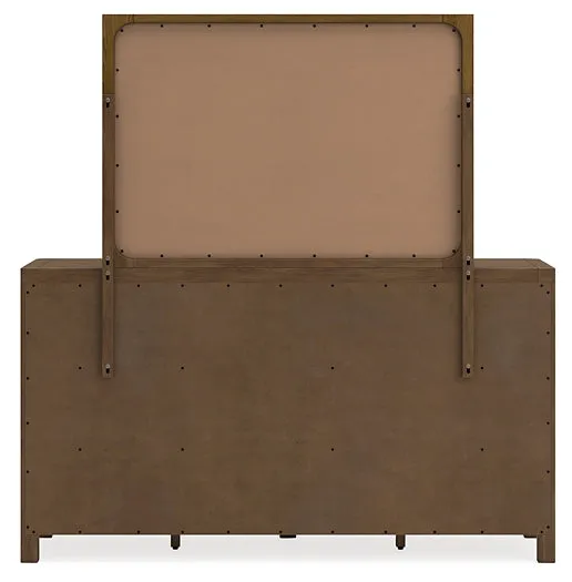 Cabalynn King Panel Bed with Storage with Mirrored Dresser and Chest
