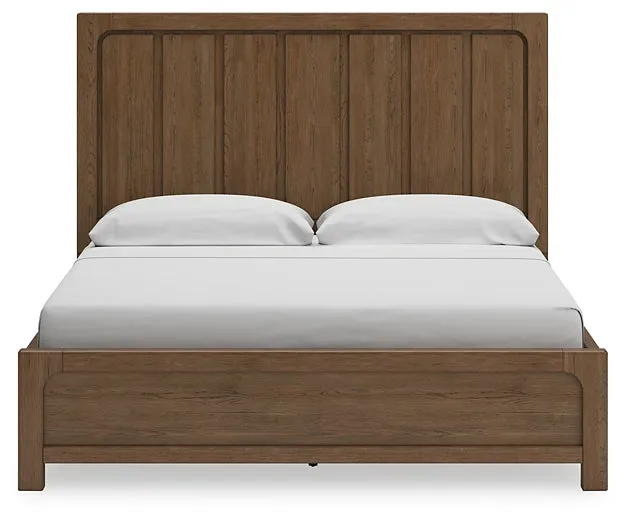 Cabalynn King Panel Bed with Storage with Mirrored Dresser and Chest