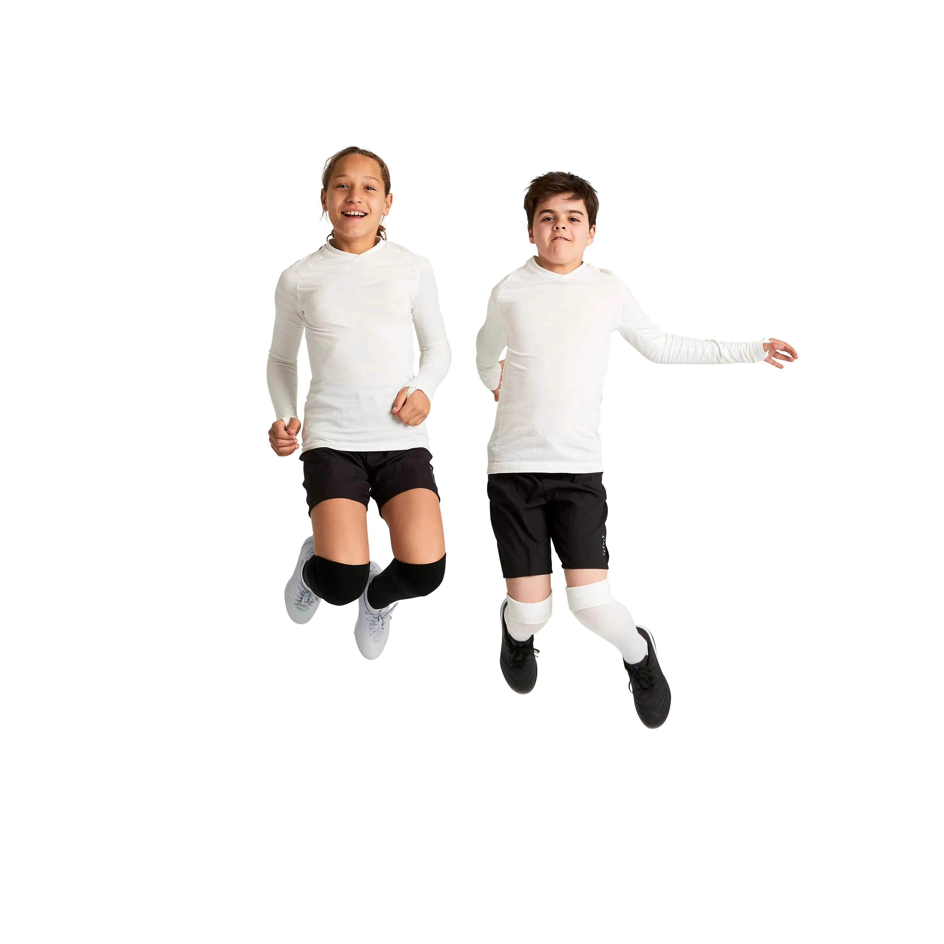 Children's football shirt with long sleeves - Keepdry 500 white KIPSTA, white