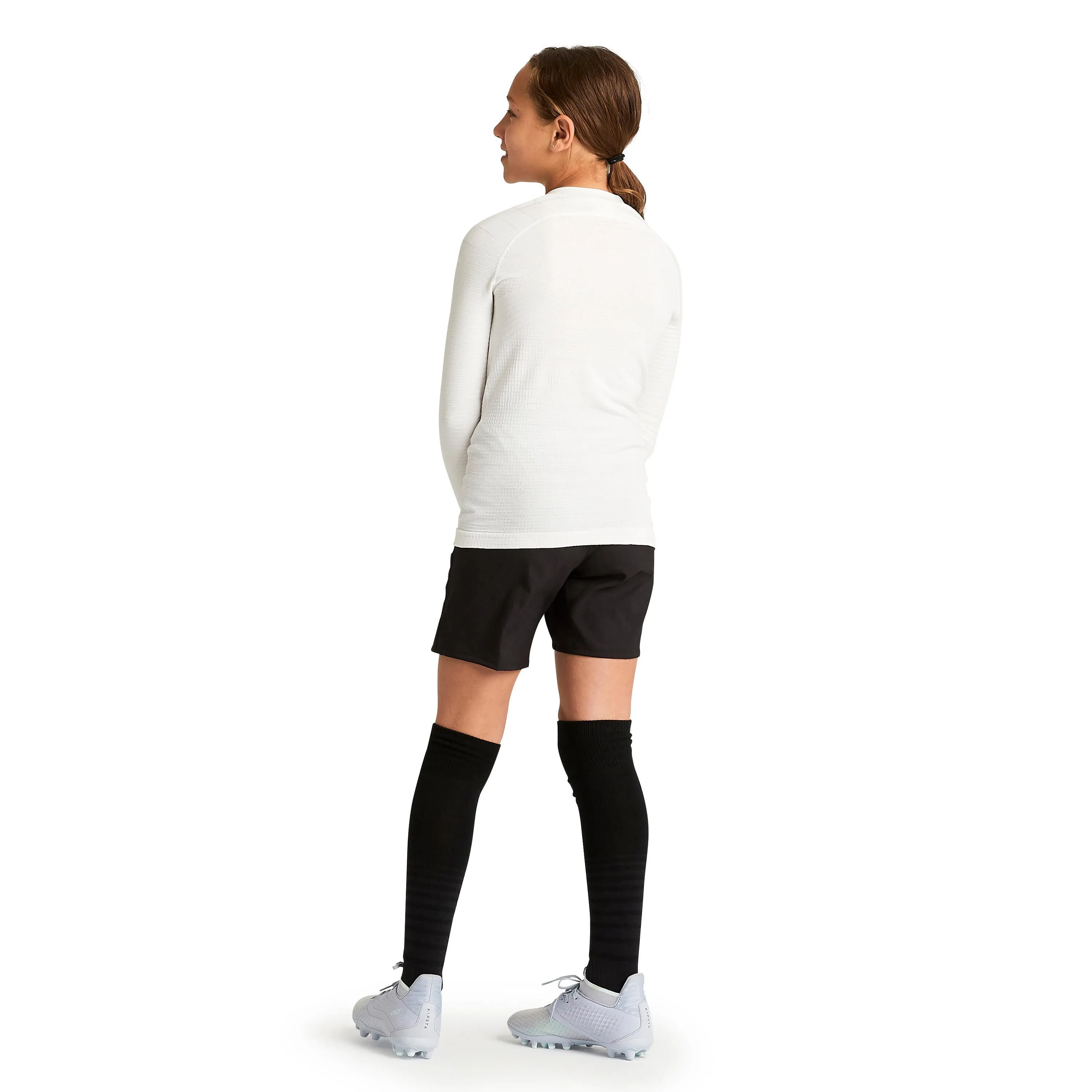 Children's football shirt with long sleeves - Keepdry 500 white KIPSTA, white