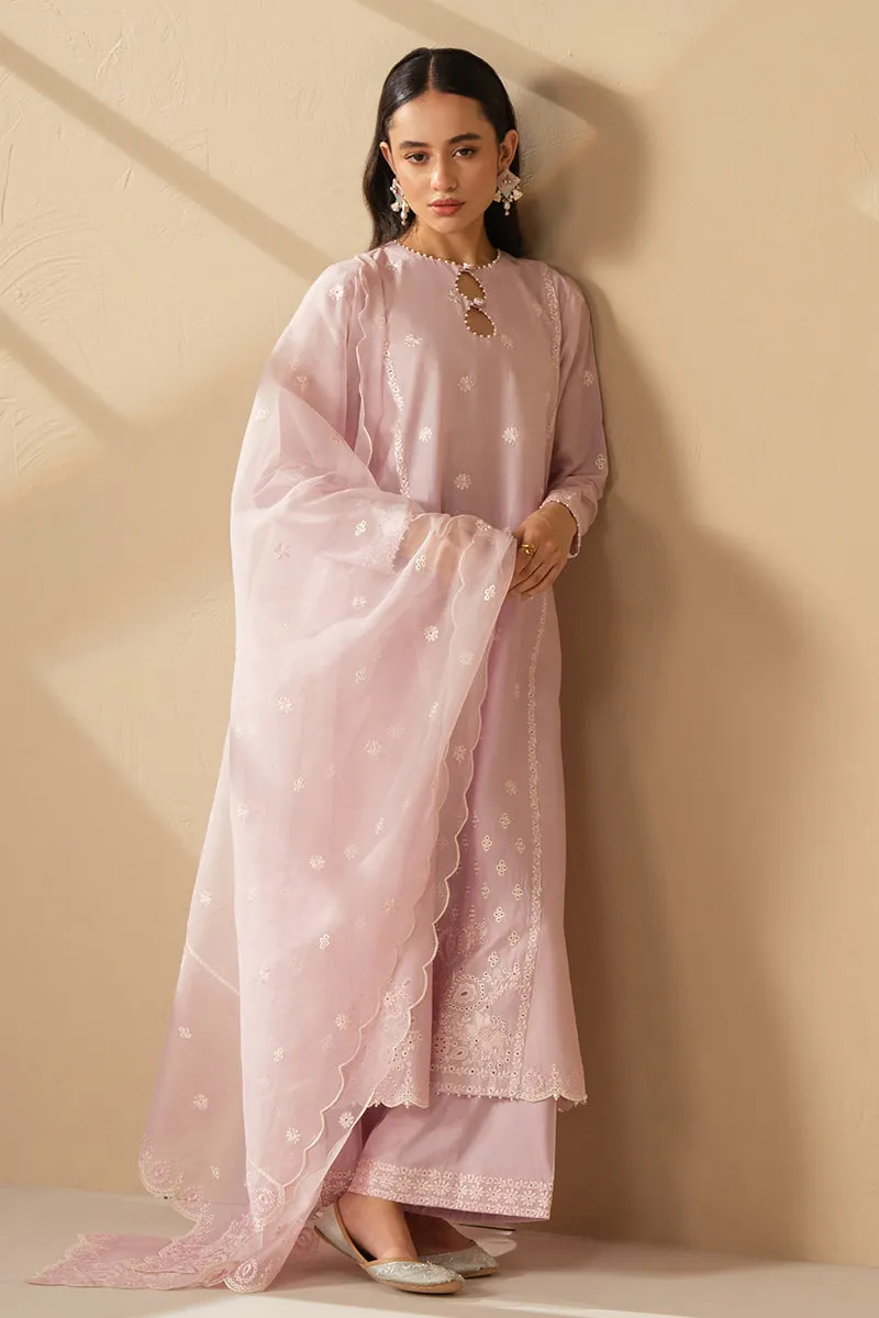Cross Stitch Embroidered Mahiri Lawn – Lilac Grove