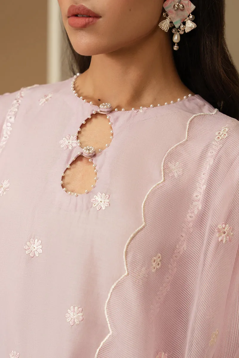 Cross Stitch Embroidered Mahiri Lawn – Lilac Grove