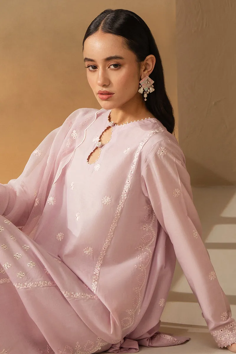 Cross Stitch Embroidered Mahiri Lawn – Lilac Grove