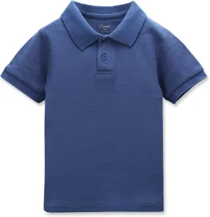 CUNYI Boys' Cotton Pique Polo Shirts Uniform Short Sleeve Tops