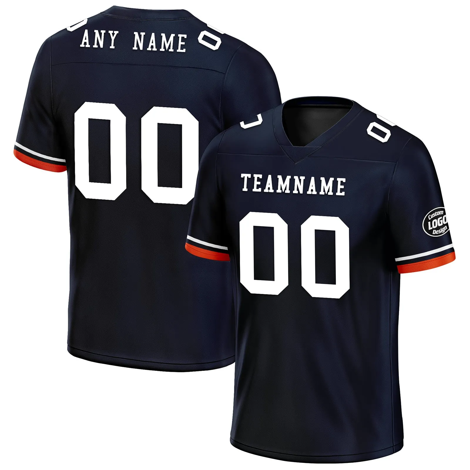 Custom Black Chicago Personalized Authentic Football Jersey FBJ02-D020263-7