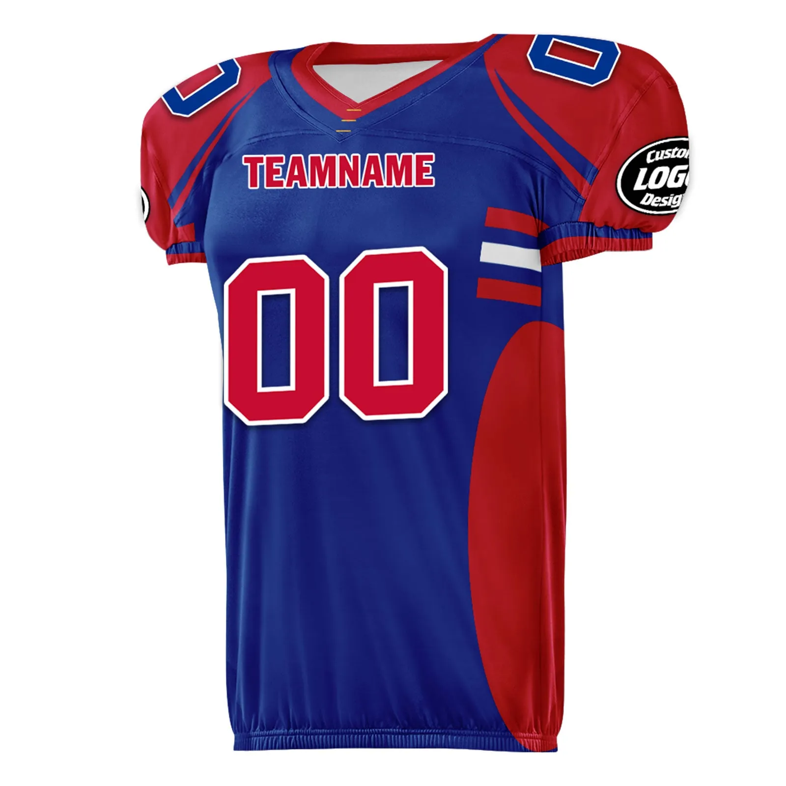 Custom Blue Red New York High-Performance American Football Jersey FBJ06-D023001-4