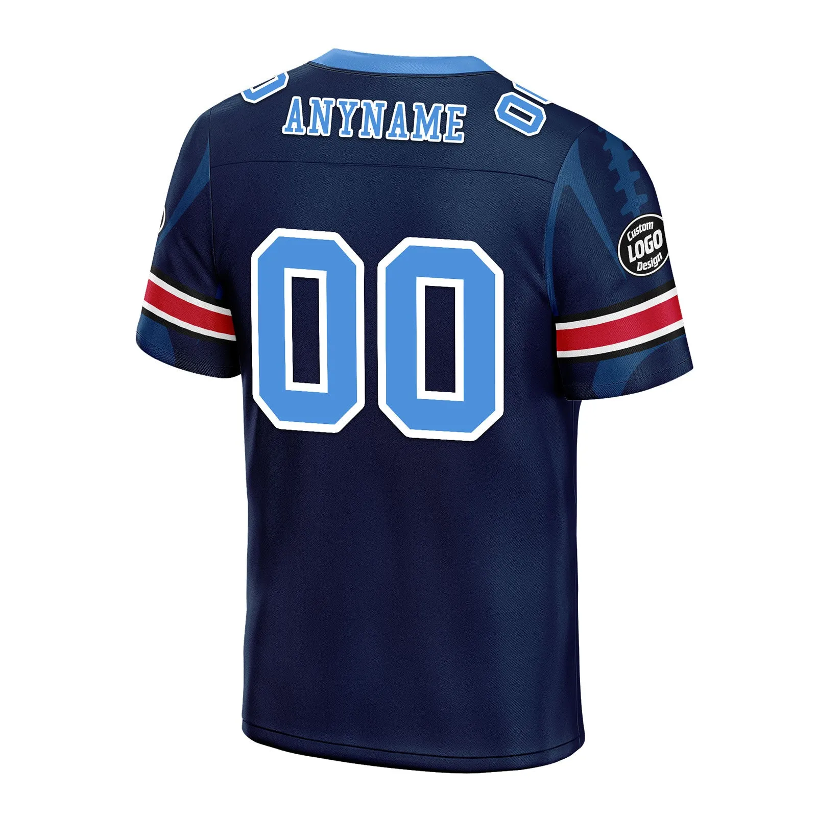 Custom Blue Tennessee Personalized Authentic Football Jersey FBJ02-D025033-32