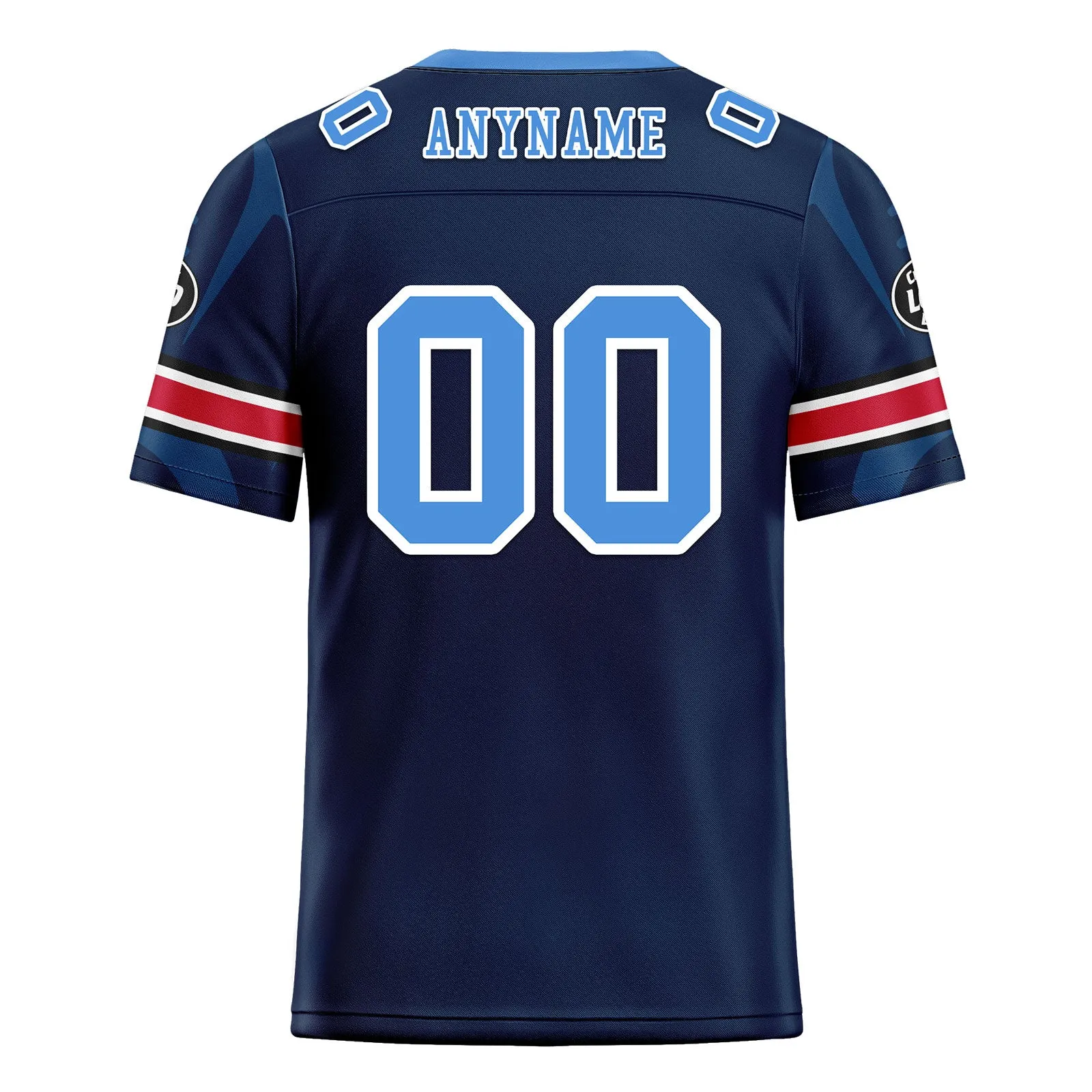 Custom Blue Tennessee Personalized Authentic Football Jersey FBJ02-D025033-32