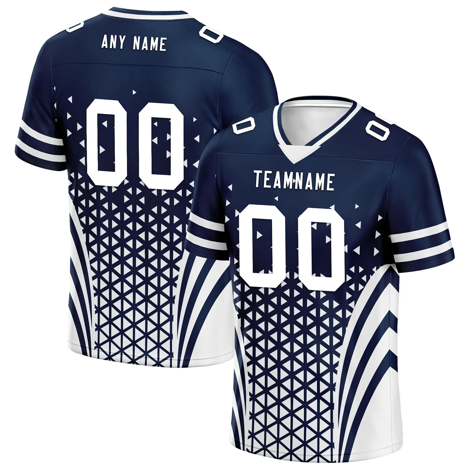 Custom Blue White Texas Personalized Authentic Football Jersey FBJ02-D023033-9