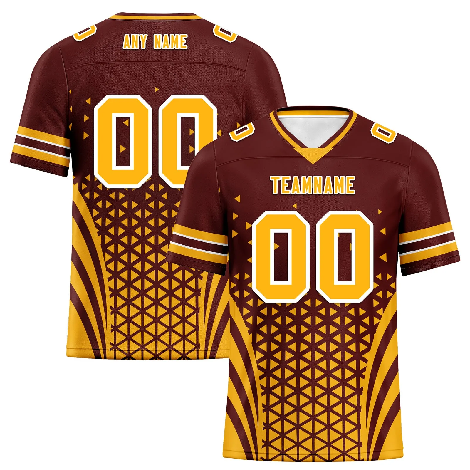 Custom Deep Red White Washington Personalized Authentic Football Jersey FBJ02-D023033-31