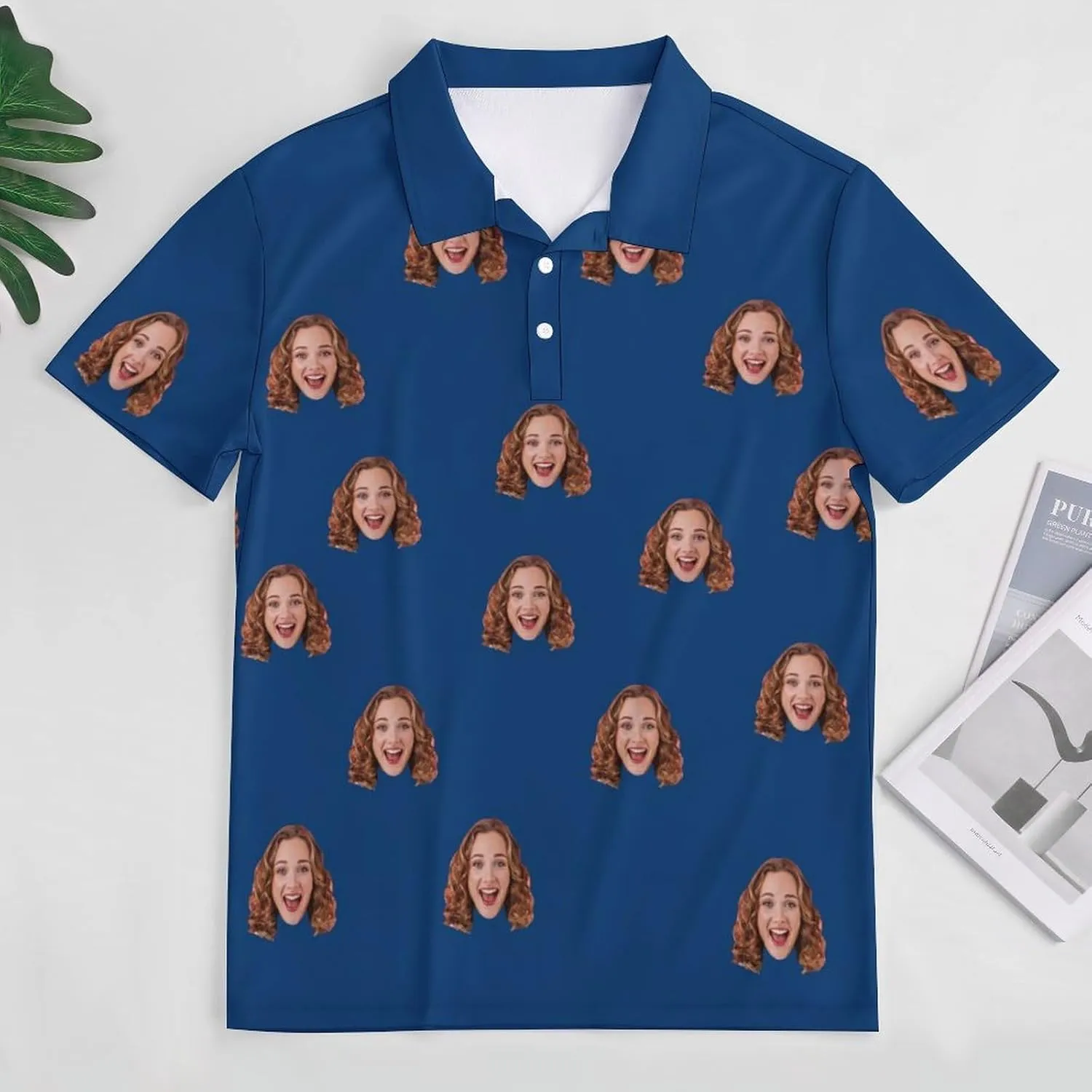 Custom Golf Polo T Shirts for Men Design Your Own Personalized Customized Dog Face Short Sleeve T Shirt with Photo Text