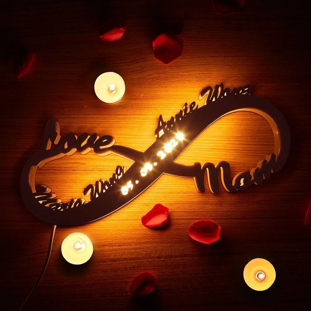 Custom Wooden Lamp Name Sign Love Mum