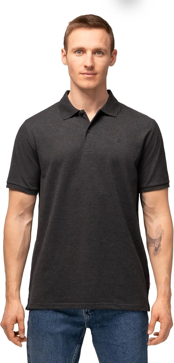 DANISH ENDURANCE Men's Polo Shirt, Organic Cotton, Short Sleeve, Classic, Golf, 1 and 2 Pack