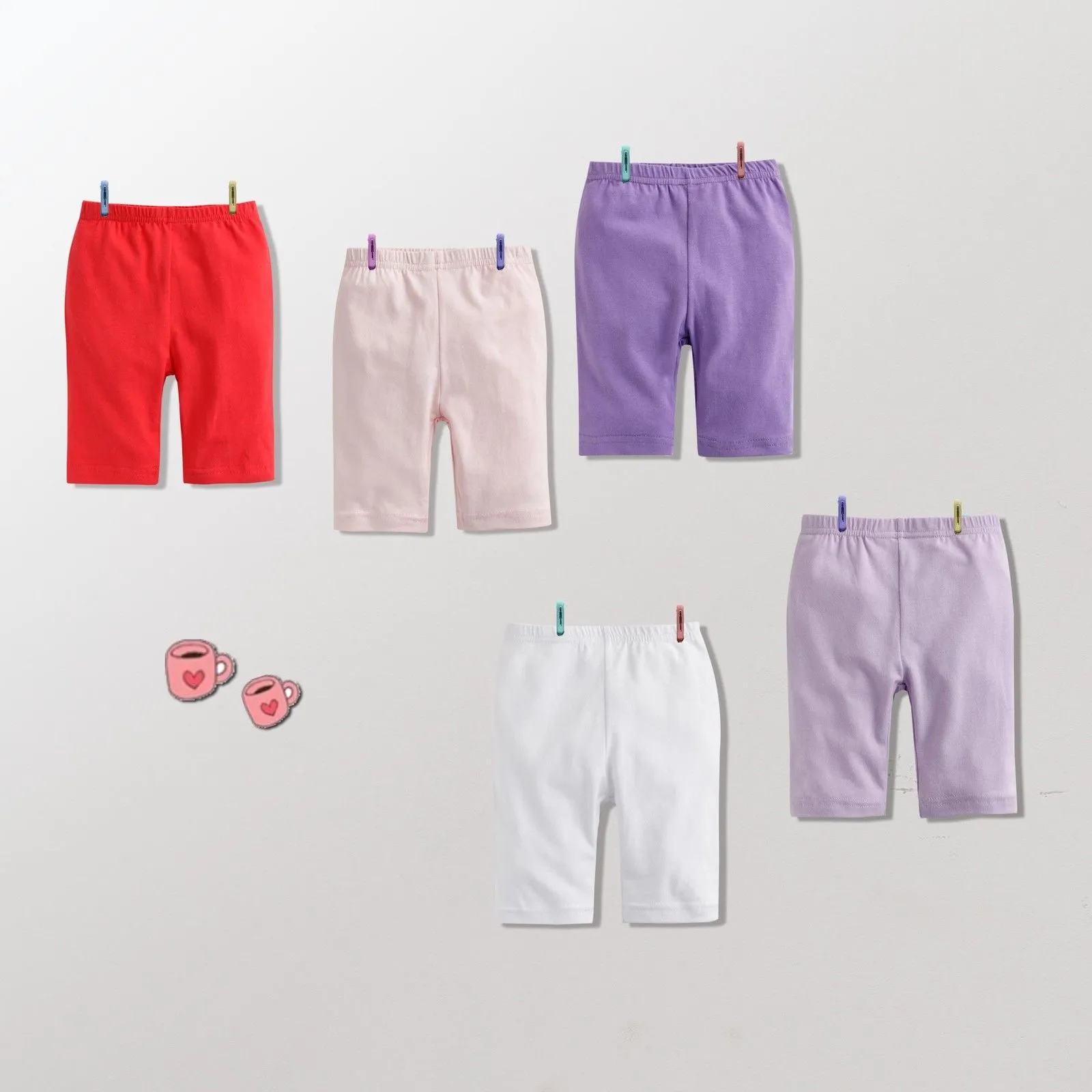 Dark Pink Cotton Knee Leggings