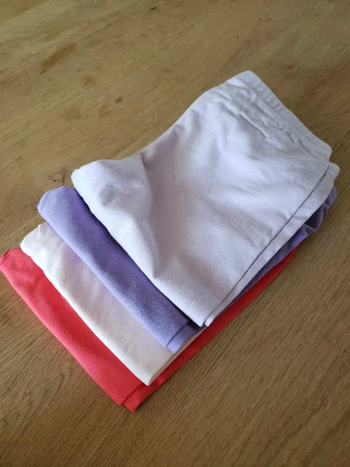 Dark Pink Cotton Knee Leggings
