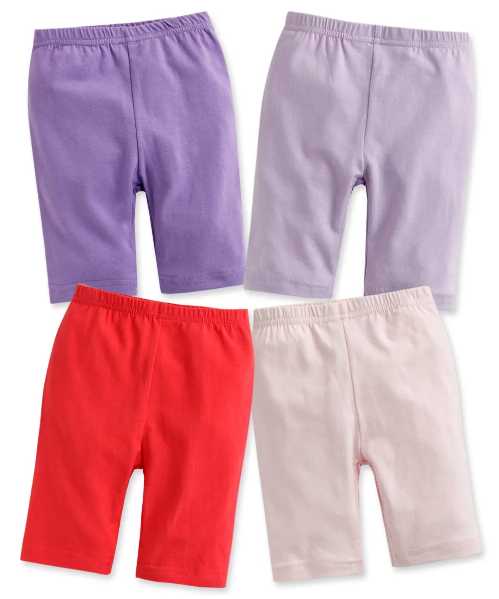 Dark Pink Cotton Knee Leggings