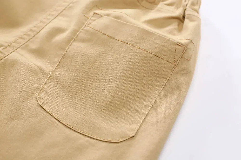 DE PEACH New Kids Boys Casual Shorts Summer Solid Color Cotton Baby Girls Loose