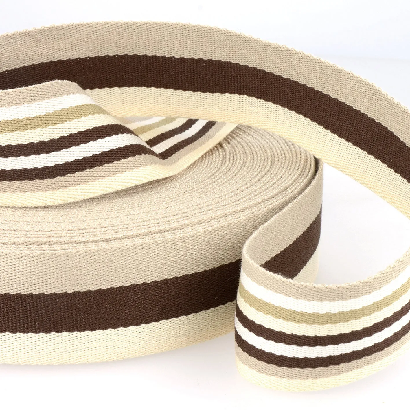 Double Sided Stripe Webbing : Browns