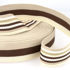 Double Sided Stripe Webbing : Browns