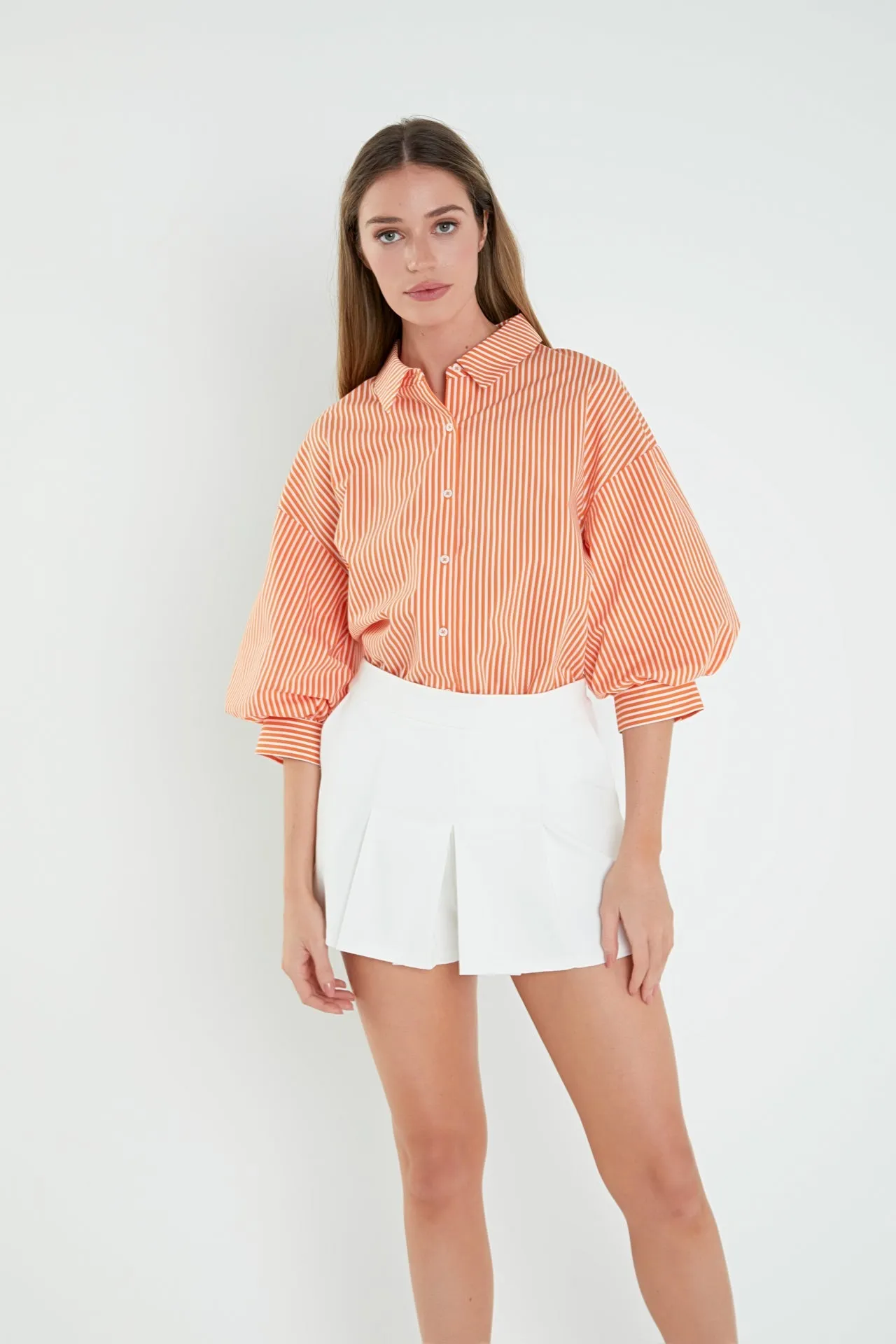 English Factory - Striped Balloon Sleeve Shirt