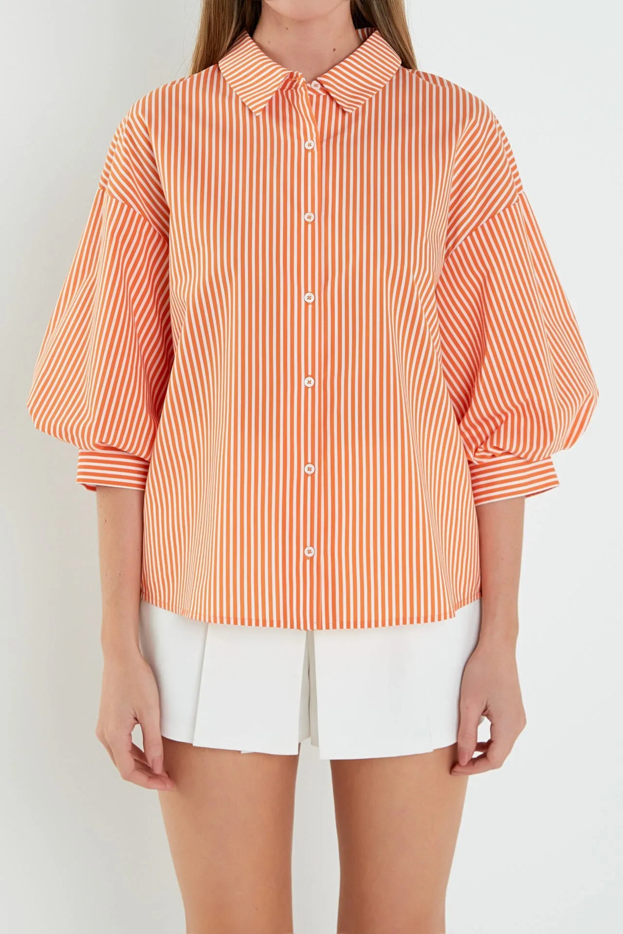 English Factory - Striped Balloon Sleeve Shirt
