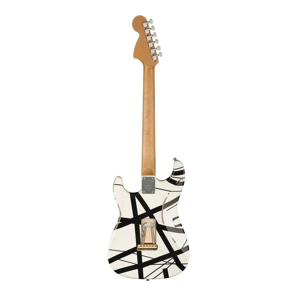 EVH Striped Series '78 Eruption, Maple Fingerboard, White with Black Stripes Relic