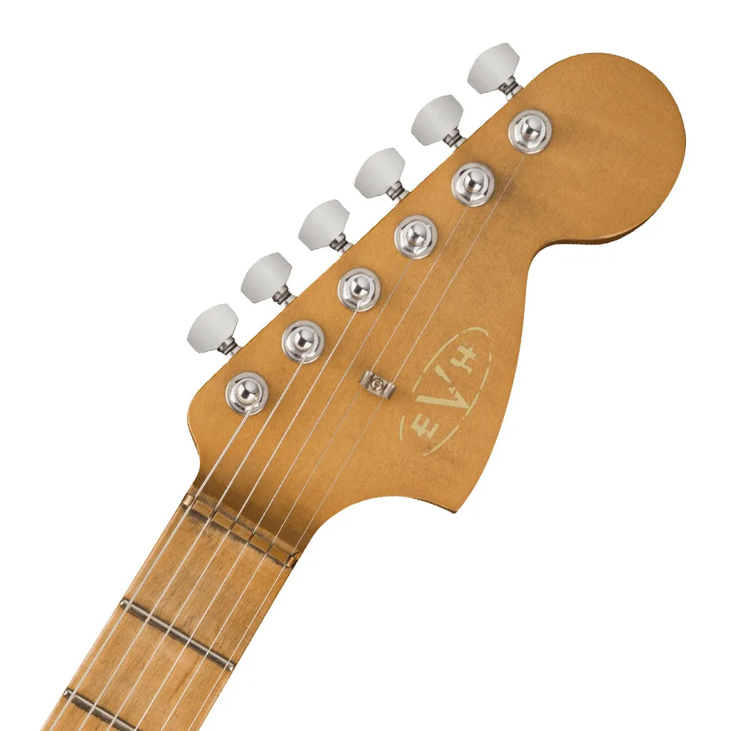 EVH Striped Series '78 Eruption, Maple Fingerboard, White with Black Stripes Relic