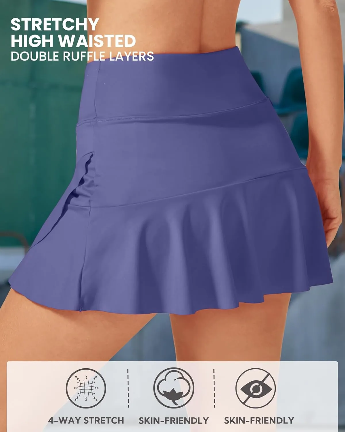 G4Free 15"/20" Tennis Skirts for Women Golf Skorts with Pockets High Waist Ruffle Athletic Skirt Inner Shorts