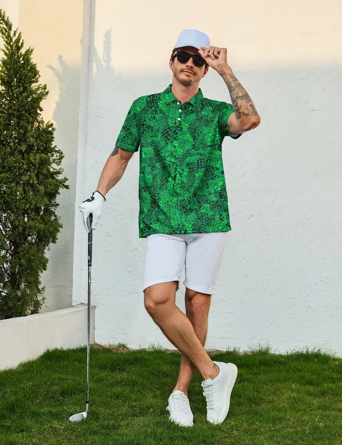 Golf Shirts for Men Short Sleeve Polo Shirt Performance Moisture Wicking Dry Fit Golf Polo Shirts