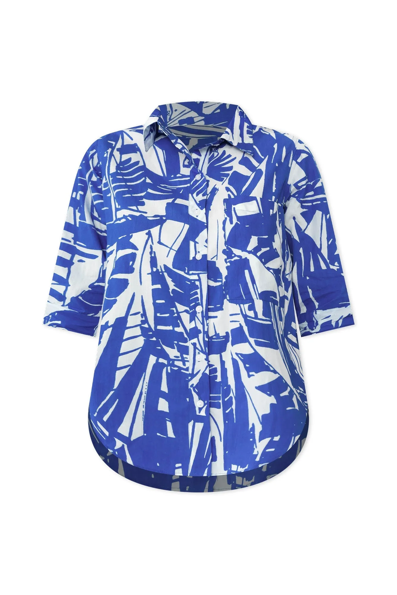 Gould Blue Geo Cotton Shirt